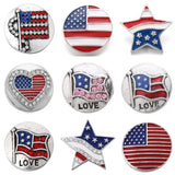 6pcs 18mm Crystal Rhinestone Flag Snaps for Snap Button Bracelet