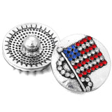 6pcs 18mm Crystal Rhinestone Flag Snaps for Snap Button Bracelet