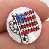 6pcs 18mm Crystal Rhinestone Flag Snaps for Snap Button Bracelet