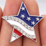 6pcs 18mm Crystal Rhinestone Flag Snaps for Snap Button Bracelet