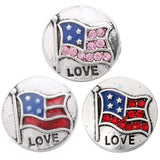 6pcs 18mm Crystal Rhinestone Flag Snaps for Snap Button Bracelet