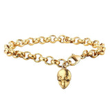 Stainless Steel Skeleton Skull Charm Bracelet For Women