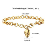 Stainless Steel Skeleton Skull Charm Bracelet For Women