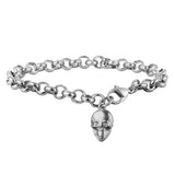 Stainless Steel Skeleton Skull Charm Bracelet For Women