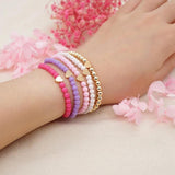 5pcs Bohemia Beaded Acrylic Bracelets For Women