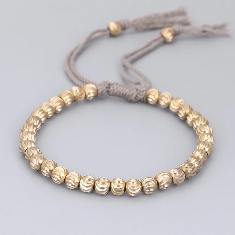 Tibetan Buddhist Braided Cotton Thread Copper Knots Bracelet