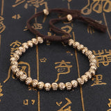 Tibetan Buddhist Braided Cotton Thread Copper Knots Bracelet