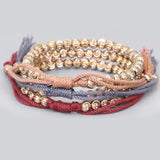 Tibetan Buddhist Braided Cotton Thread Copper Knots Bracelet