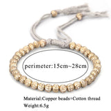 Tibetan Buddhist Braided Cotton Thread Copper Knots Bracelet