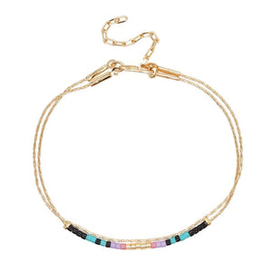 Stainless Steel Chain Charm Bracelets Multilayer Vintage Adjustable Bangle