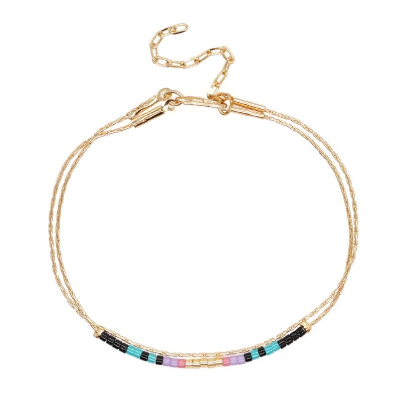Stainless Steel Chain Charm Bracelets Multilayer Vintage Adjustable Bangle