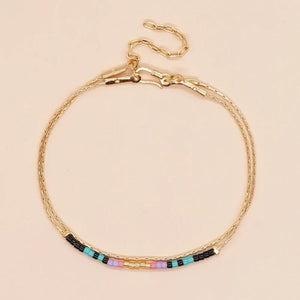 Stainless Steel Chain Charm Bracelets Multilayer Vintage Adjustable Bangle