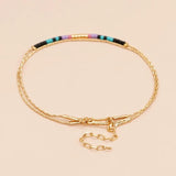 Stainless Steel Chain Charm Bracelets Multilayer Vintage Adjustable Bangle