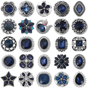6pcs/lot Rhinestone Flower 18mm Snap Buttons Jewelry