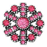 5pcs Pink Rhinestone Snap Buttons for Leather Snap Bracelet