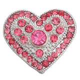 5pcs Pink Rhinestone Snap Buttons for Leather Snap Bracelet