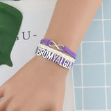 FIBROMYALGIA Awareness Bracelet Leather Briad Wrap Bracelets