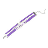 FIBROMYALGIA Awareness Bracelet Leather Briad Wrap Bracelets