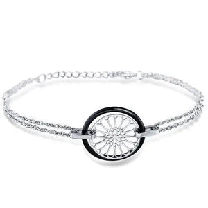 Unique Stainless Steel Flake Ceramic Bracelet for Women