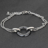 Unique Stainless Steel Flake Ceramic Bracelet for Women