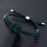 Adjustable Rope Bracelet Stainless Steel Minimalist Red Knot Jewelry