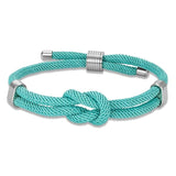 Adjustable Rope Bracelet Stainless Steel Minimalist Red Knot Jewelry