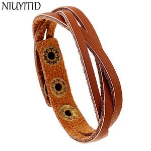 Brown Leather Bracelet Punk Vintage Cheap Jewelry