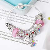 Pink Animal Pendant Beads Charm Bracelets for Girls