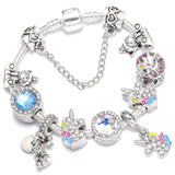 Pink Animal Pendant Beads Charm Bracelets for Girls