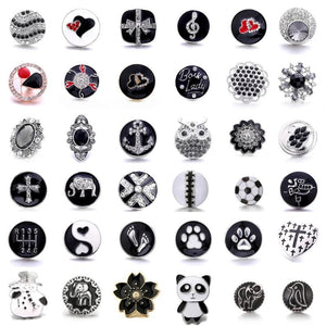5pcs Snap Buttons Tree of Life Music Flower for Snap Bracelet Bangle