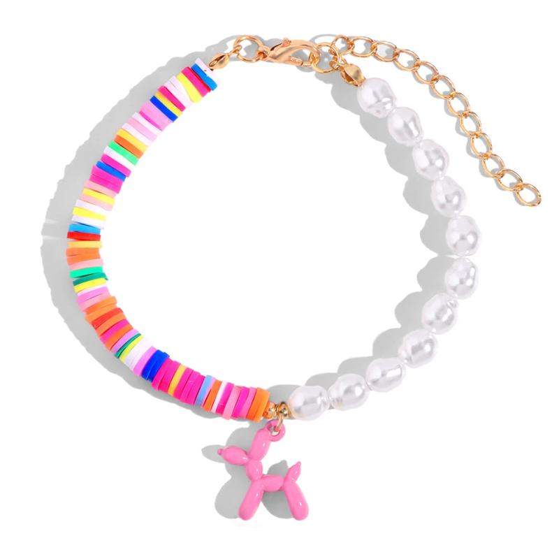 Rainbow Bead Bracelet Puppy Cartoon Hand Chain Y2K Boho Jewelry