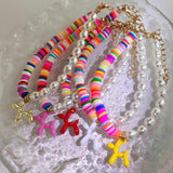 Rainbow Bead Bracelet Puppy Cartoon Hand Chain Y2K Boho Jewelry