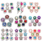 5pcs Rhinestone Flower 18mm Snap Buttons for Leather Metal Bracelet
