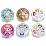 5pcs Rhinestone Flower 18mm Snap Buttons for Leather Metal Bracelet