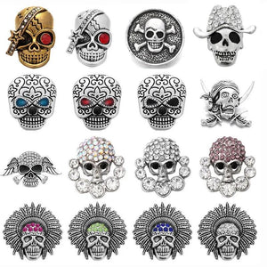 6pcs Skull Snap Buttons 18mm Metal Snap Bracelet Leather Button Jewelry
