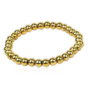 Men Women Wide Stretchable Bead Bracelets High Stainless Steel Jewelry