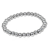 Men Women Wide Stretchable Bead Bracelets High Stainless Steel Jewelry