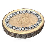 Men Women Wide Stretchable Bead Bracelets High Stainless Steel Jewelry