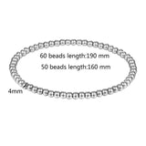 Men Women Wide Stretchable Bead Bracelets High Stainless Steel Jewelry