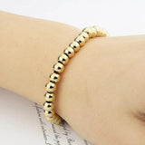 Men Women Wide Stretchable Bead Bracelets High Stainless Steel Jewelry