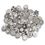10pcs Red Rhinestone Flower Mini Snaps for Snap Bracelet Bangle