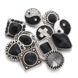 10pcs Red Rhinestone Flower Mini Snaps for Snap Bracelet Bangle