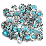 10pcs Red Rhinestone Flower Mini Snaps for Snap Bracelet Bangle
