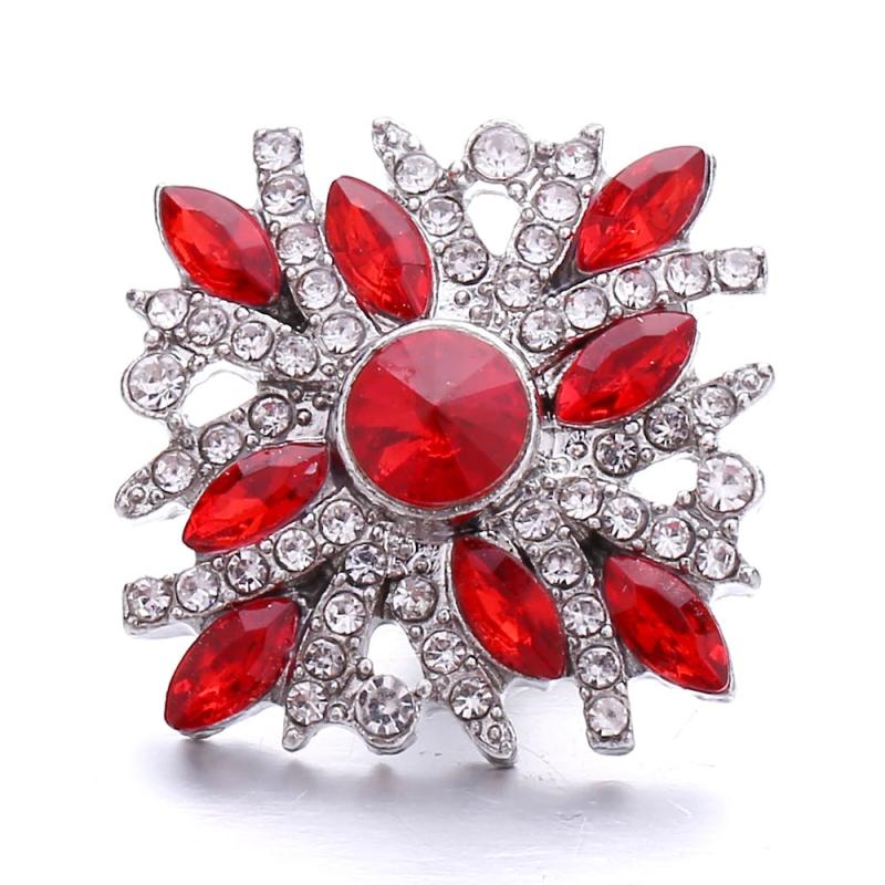 5pcs Rhinestone Heart Flower Snap Buttons DIY Charms Women Jewelry