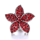 5pcs Rhinestone Heart Flower Snap Buttons DIY Charms Women Jewelry