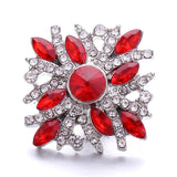 5pcs Rhinestone Heart Flower Snap Buttons DIY Charms Women Jewelry