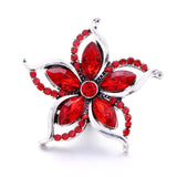 5pcs Rhinestone Heart Flower Snap Buttons DIY Charms Women Jewelry