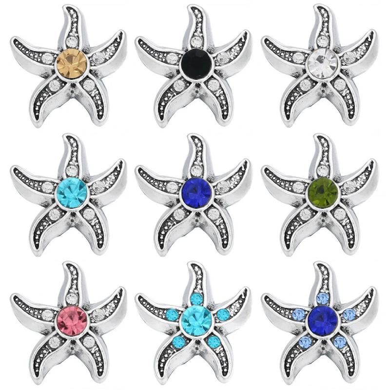 5pcs Crystal Heart Mini 12mm Metal Snap Buttons for DIY Leather Snap Button Brac