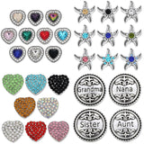 5pcs Crystal Heart Mini 12mm Metal Snap Buttons for DIY Leather Snap Button Brac