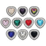 5pcs Crystal Heart Mini 12mm Metal Snap Buttons for DIY Leather Snap Button Brac